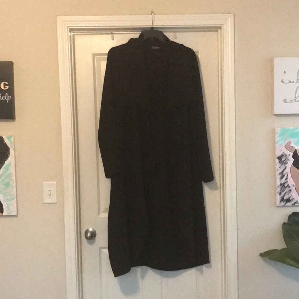 Maxi length black fashion nova trench style  jacket